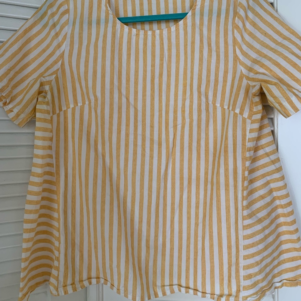 ROOLEE yellow & white striped top
